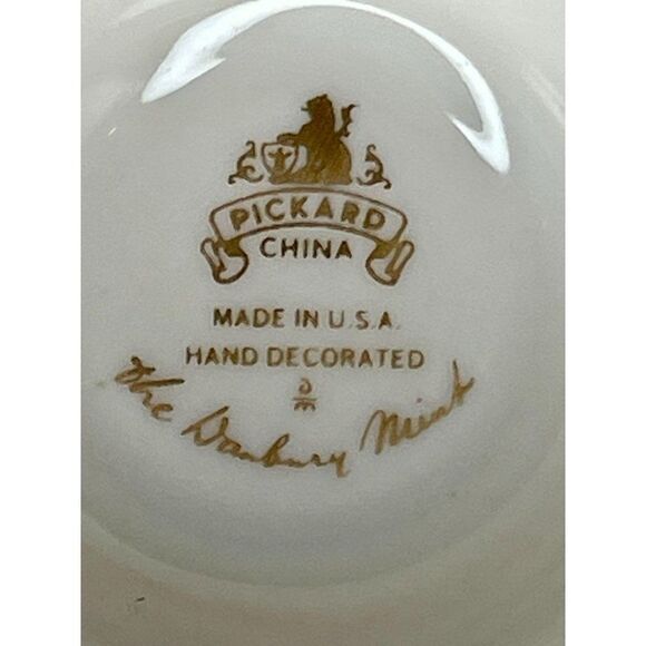 Vintage Demitasse Teacup and Saucer Pickard China The Danbury Mint - Picture 4 of 5